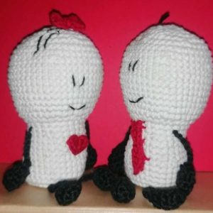 Couple amoureux ou amis fait main au crochet Au fil des mailles