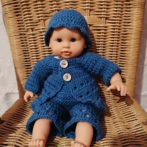 Vêtements poupée bleu Corolle 30 cm fait main au crochet Au fil des mailles