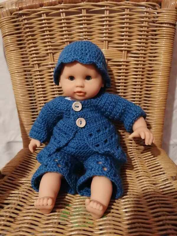 Vêtements poupée bleu Corolle 30 cm fait main au crochet Au fil des mailles